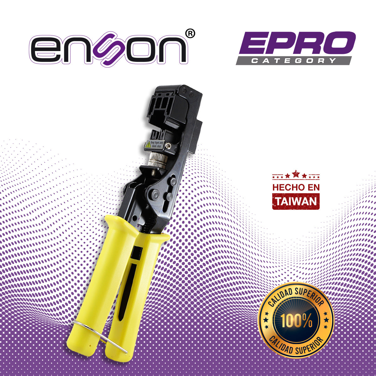 pinza rematadora enson epro-jacktool serie epro diseñada para el rematado con jack facil ponchado serie epro poncha jacks rj45 cuenta con guillotina que corta el exceso de cable utp lo cual agiliza y ahorra tiempo en proyectos