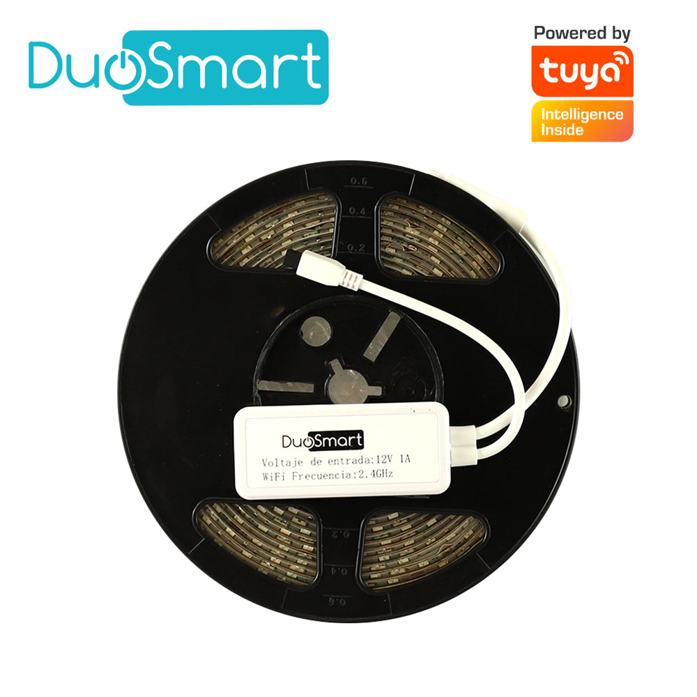 tira led de 5 metros multicolor rgb wifi 2.4ghz duosmart s30 compatible con alexa y google home con temporizadores compatible con escenas de automatizacion en conjunto con otros dispositivos