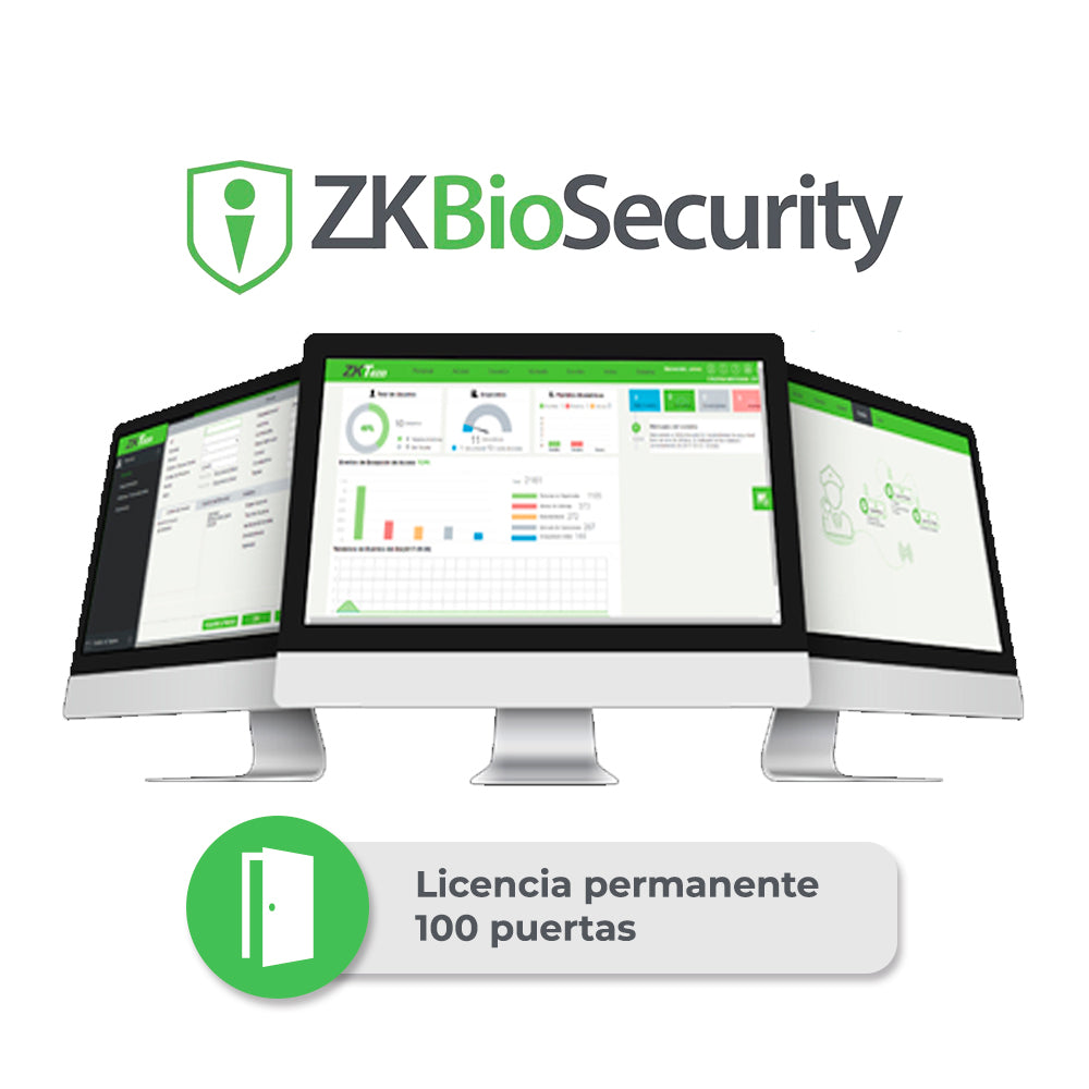 licencia bio cvsecurity modulo de acceso zkcv-ac-p100 para 100 puertas permanente compatible con inbiopro speedface y proface