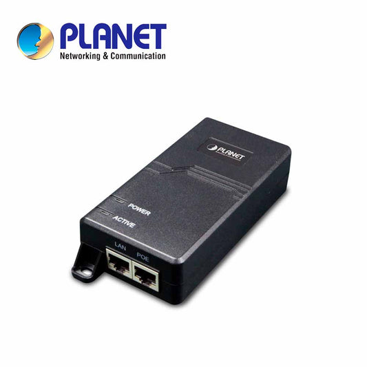 inyector poe 802.3af/at poe-172 planet / 2 puertos rj45 10/100/1000mpbs / consumo de 60w / hasta 100 metros