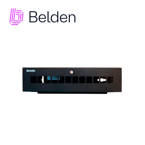 patch panel modular belden ax107477 cat6a cat6 cat5e 12 puertos (vacio) color negro acepta jacks estilo keyconnect uso interior montaje en pared
