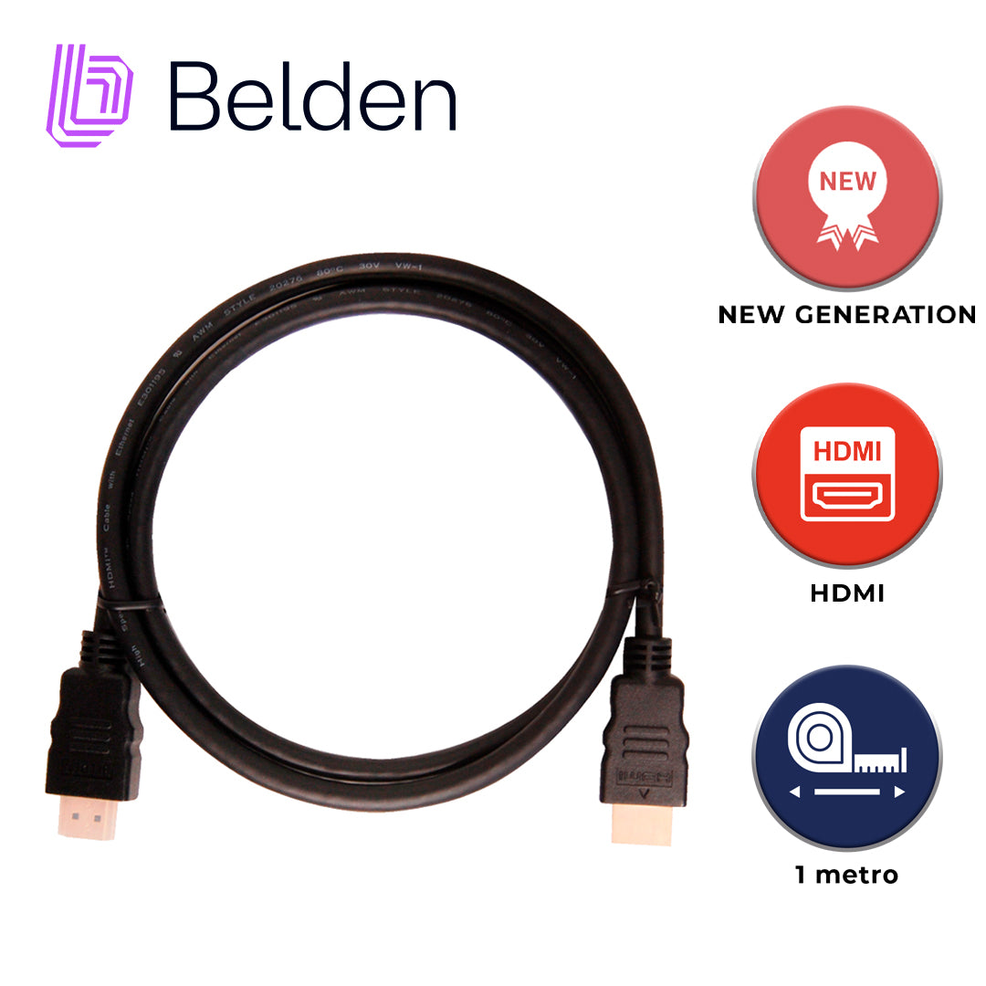 cable hdmi belden hde001mb / high speed / 1080p 60hz / 4k 30hz / 1 metro / tipo a-a / pieza