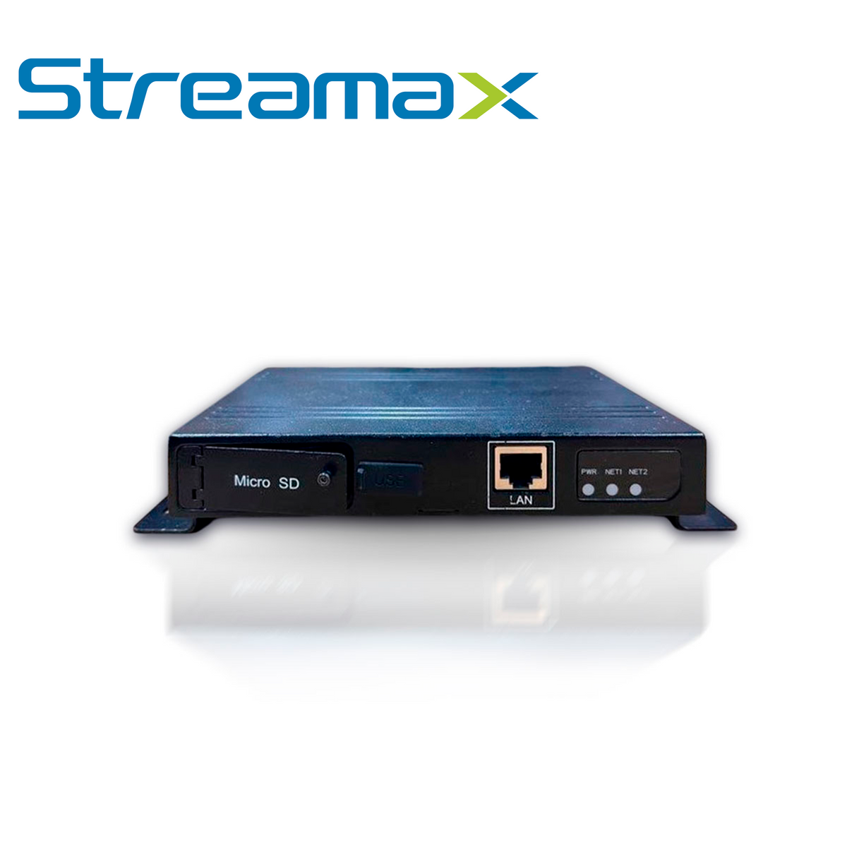 terminal de reproduccion de archivos multimedia streamax mims100 / conector 5557-4pin / 2 slot micro sd / conector rs485 / conector mdvr / conector pis para lcd / sistema operativo android / compatible con mdvrs serie a8pro y monitor ml16max-286