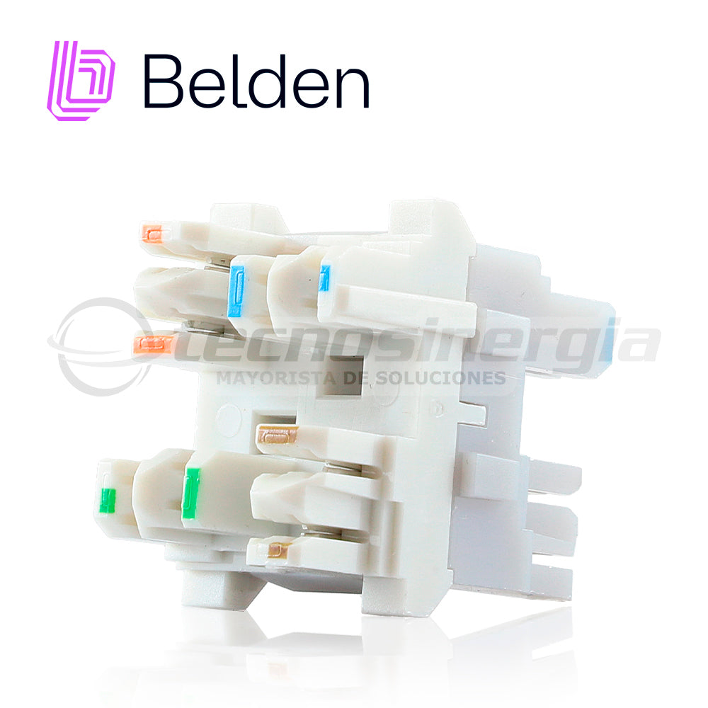 bloque de conexion 4 pares belden ax104139 cat 6a 10gx terminacion 568a/b gris