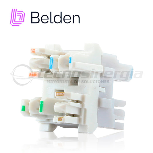 bloque de conexion 4 pares belden ax104139 cat 6a 10gx terminacion 568a/b gris