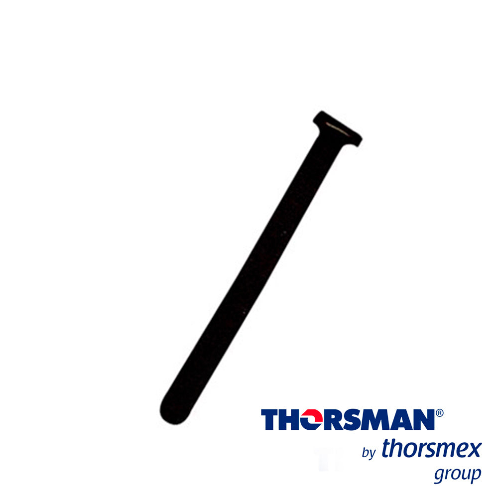 cinthos de contacto thorsman 150mm largo x12mm ancho 4300-02001 color negro bolsa 20piezas reutilizables ideales para identificar ordenar y sujetar conductores a cualquier tipo de instalaciones