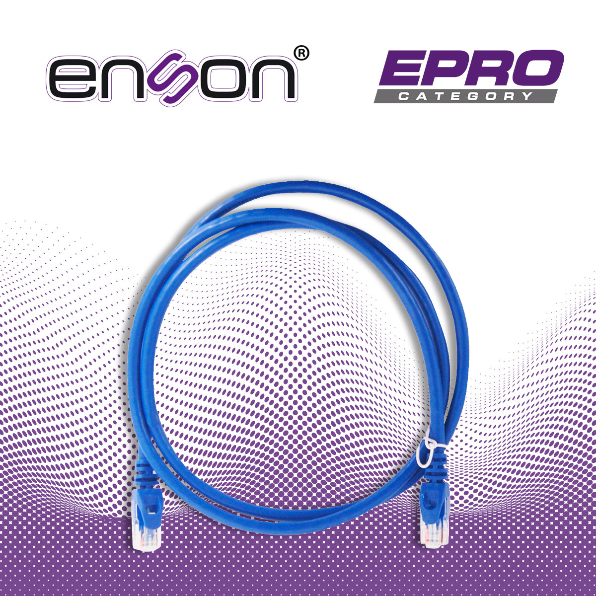 patchcord utp enson p6012l cat6 120cm azul serie epro 100-ii 100 por ciento cobre para mejor identificacion de soluciones en racks y gabinetes