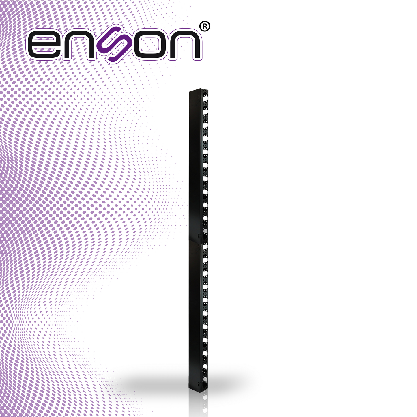 organizador vertical enson ens-vm25u para rack de 25ur con ventanas de acceso de cableado fabricado en metal tapa removible para mejor acceso