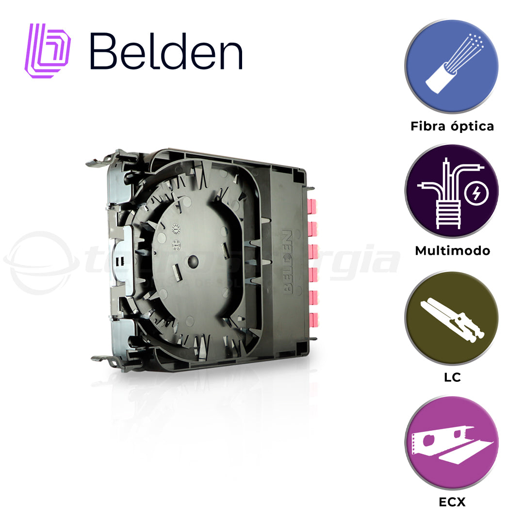 cassette fx ecx belden multimodo fc4x12ldfs / om4 / erika violeta / lc duplex / 12 puertos