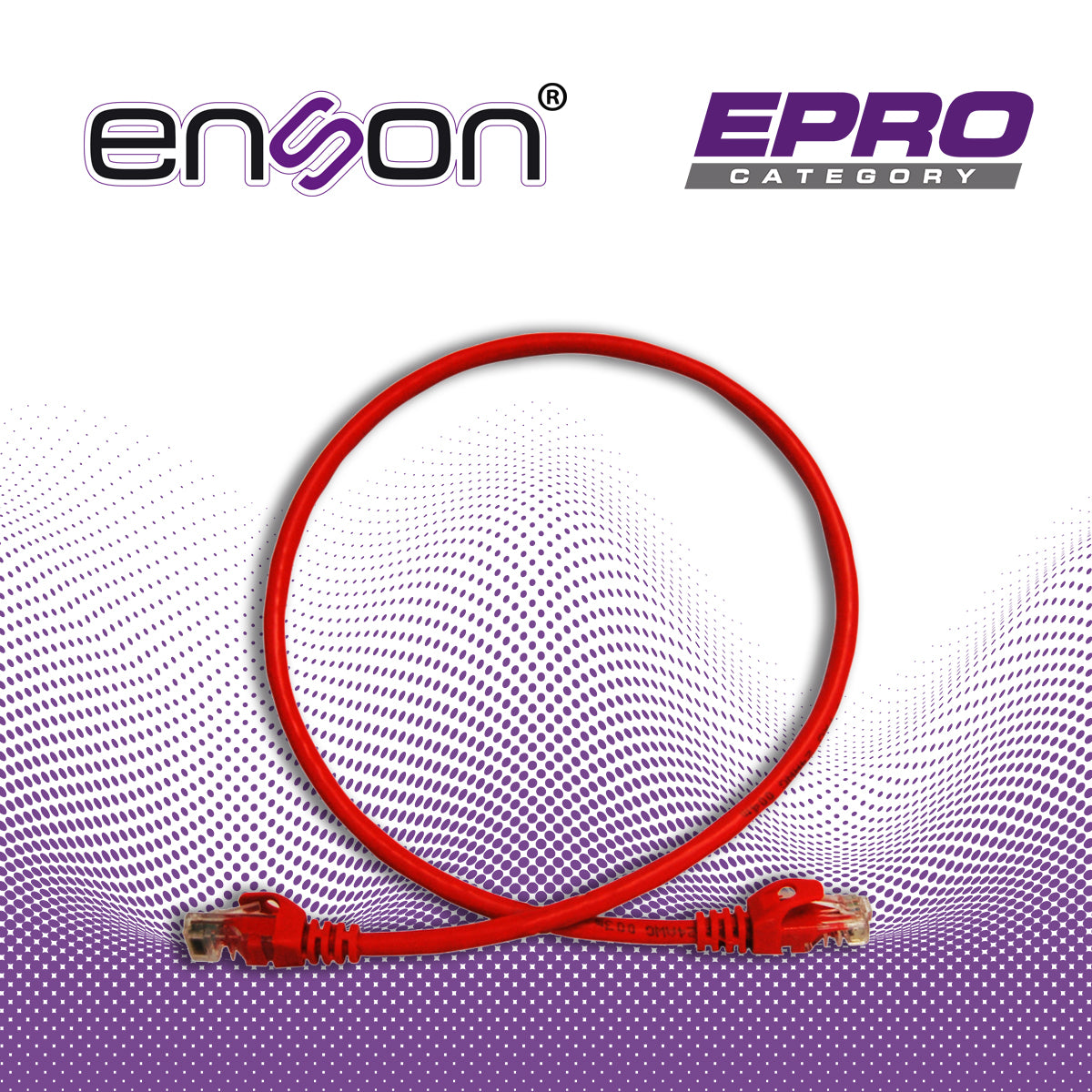 patchcord utp enson p6006r cat6 60cm rojo serie epro 100-ii 100 por ciento cobre para mejor identificacion de soluciones en racks y gabinetes