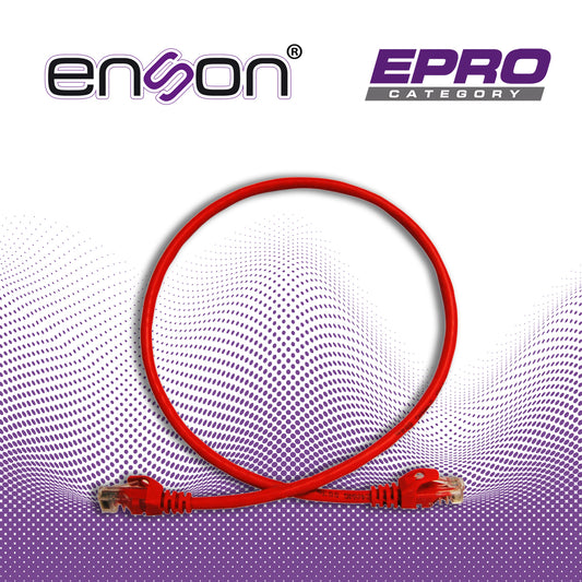 patchcord utp enson p6006r cat6 60cm rojo serie epro 100-ii 100 por ciento cobre para mejor identificacion de soluciones en racks y gabinetes