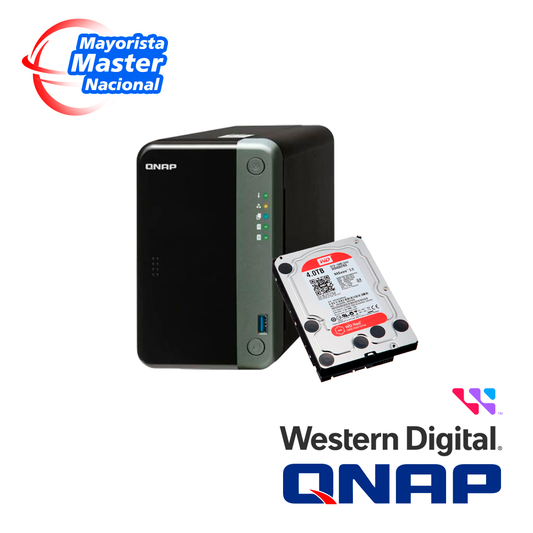 kit almacenamiento de datos 4 nas qna ts-253d-4g-us + 1x disco duro wd40efax