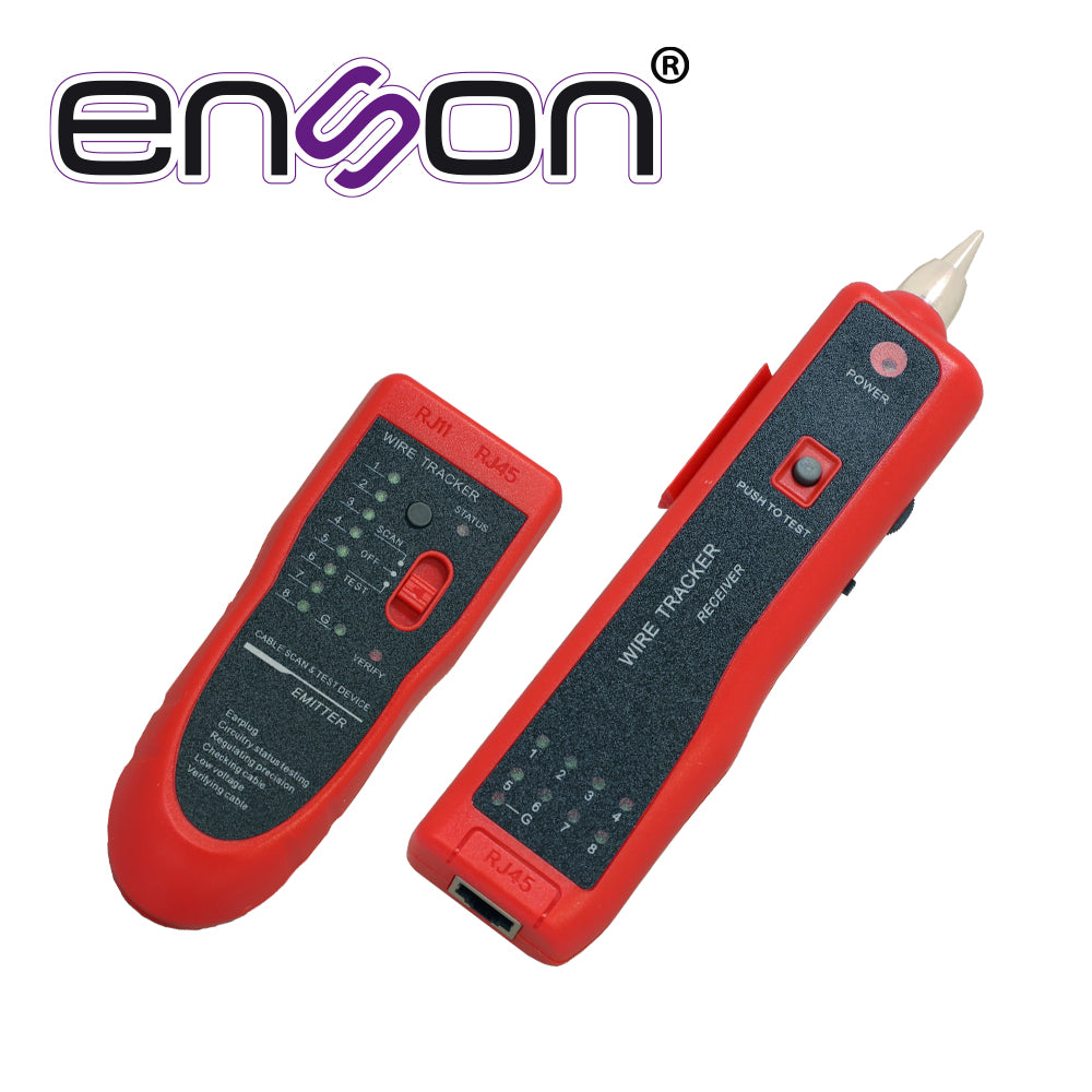 tester probador de cable rj45/rj11 con accesorios: tester-audifonos / cables probadores / baterias x 2 / estuche