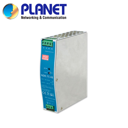 fuente de poder industrial planet pwr-75-48 / entrada 90-264vca/127-370vcd / salida 48vcd 75w 1.6a / instalacion din-rail / ideal para switches industriales (minimo de compra 4 piezas)