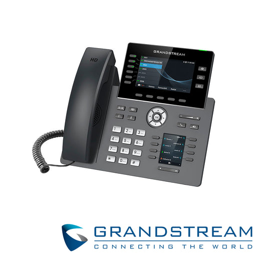 telefono ip grado carrier wifi 6 grandstream grp2616 / 16 cuentas sip / 6 lineas / 6 teclas extensiones / pantalla color lcd tft / 2 puertos 10/100/1000mbps / wifi 802.11ac/ax / alimentacion poe af / 12vcd/1a
