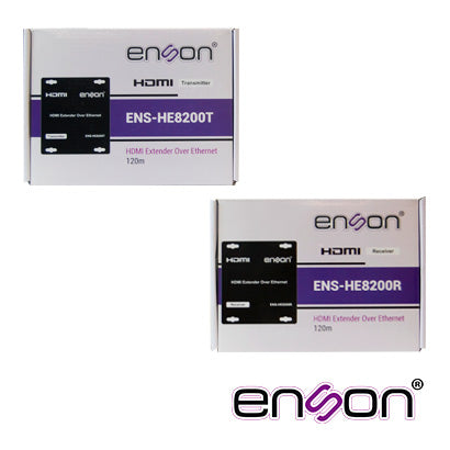 kit transmision hdmi por ip hasta 100metros o por medio de red. incluye 1 transmisor ens-he8200t y un receptor ens-he8200r