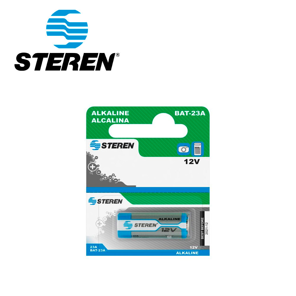 bateria alcalina steren bat-23a tipo cilindro 12 volts 55mah -compatible con magneto duosmart y otros dispositivos similares