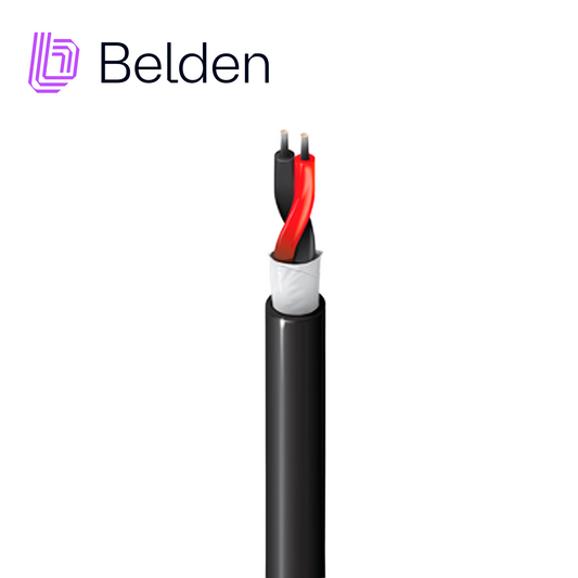 cable de seguridad y sonido belden 5500u1 0101000 / interior / negro / 2 conductores / 22 awg / multifilar / forro pvc / cm / waterblocking / bobina / 1000 pies 305 metros