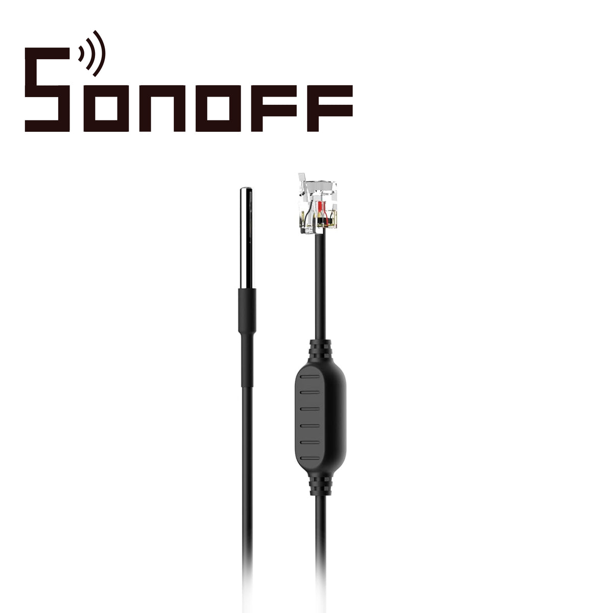 sensor de temperatura sonoff wts01 / a prueba de agua / inalambrico compatible con sonoff th origin/elite para ios y android compatible con alexa/google home/nest/ifttt / conector rj9 (4p4c) / longuitud 1.5m