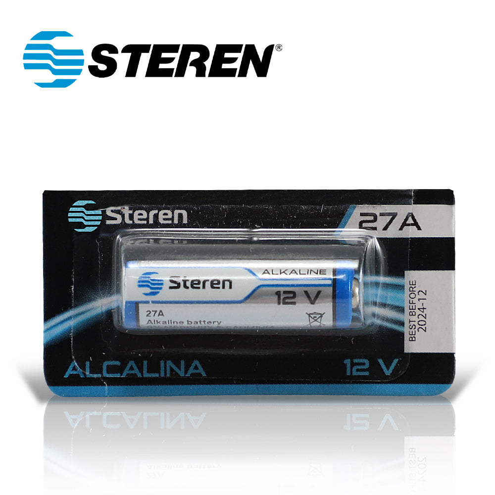 bateria alcalina steren bat-27a tipo cilindro 12 volts 20mah - compatible con magneto sonoff y otros dispositivos similares