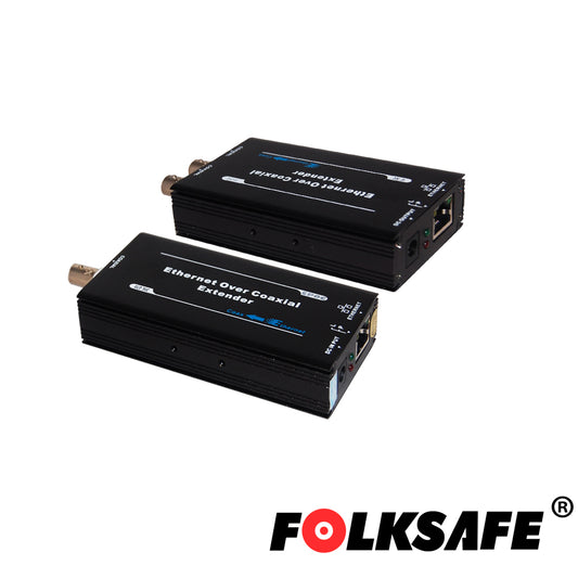 convertidores coaxial a ethernet poe fs-epoc7001t y fs-epoc7001r / transmisor y receptor de 1 ch / distancia máxima de potencia hasta 500 mts con fuente de alimentación 12v a 2a / ideal para migración de cctv a video ip