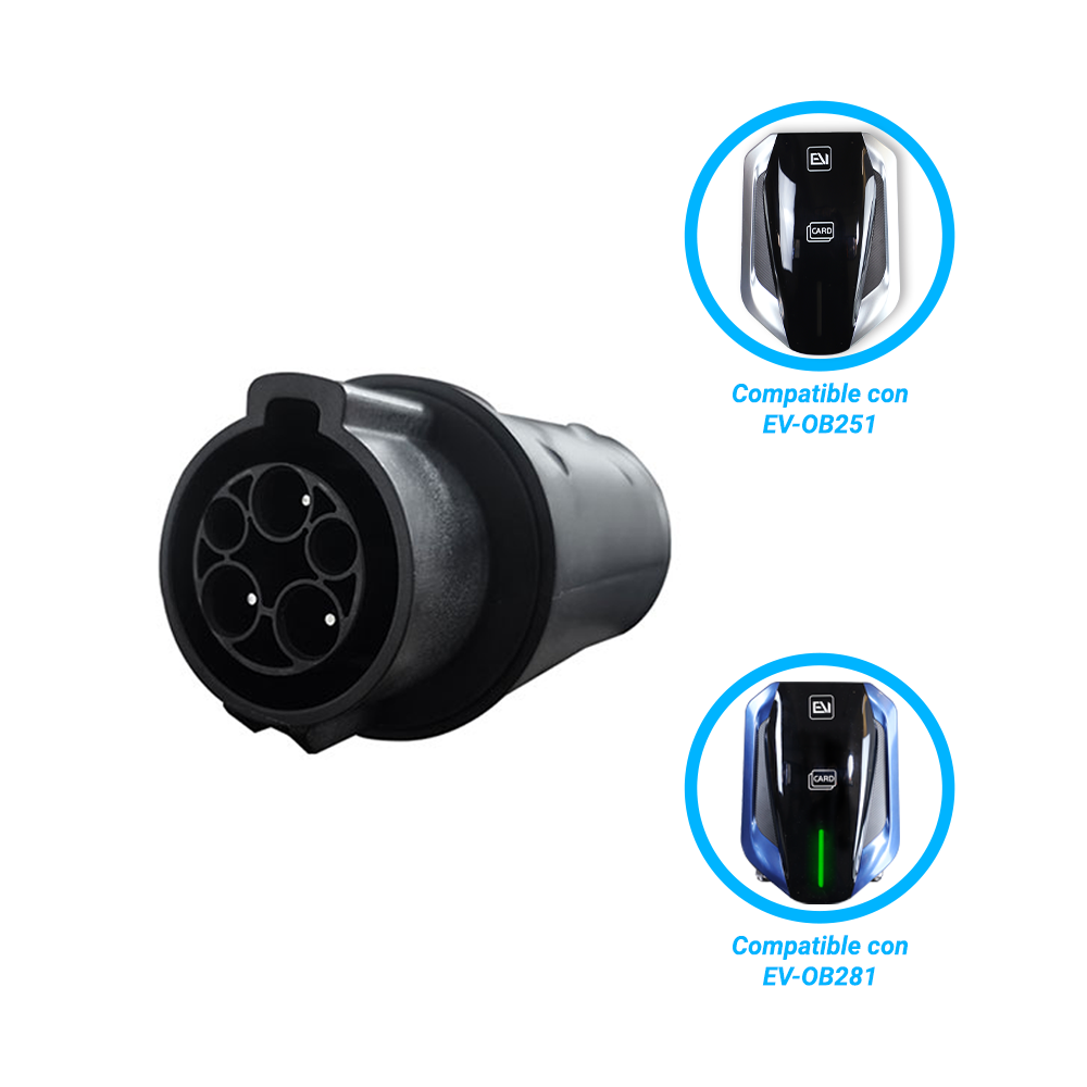 adaptador t1-gb/t alter de conector tipo 1 a gb/t compatible con cargador ev-omb281