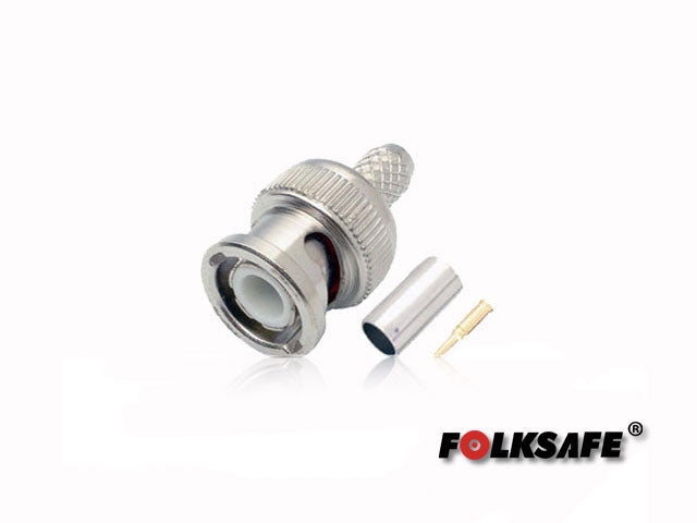 conector para crimpear bc59 folksafe bnc macho(conector pin de cobre y anillo) para crimpear en cable coaxial rg59 medidas del conector 13.9 x 24.8 mm requiere pinza para compresion cbah1ens03