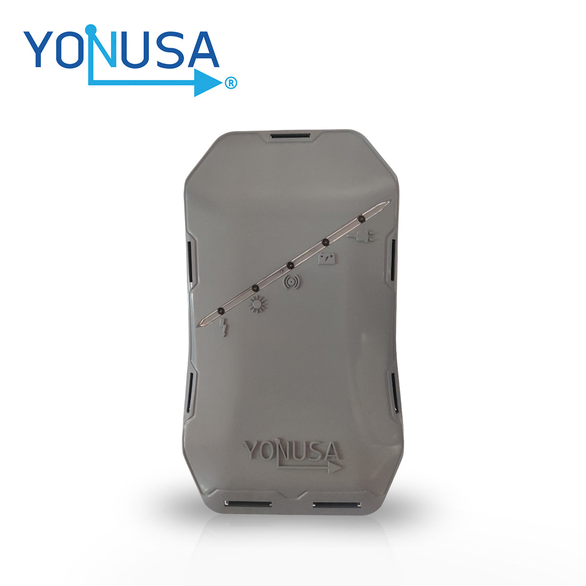 energizador para cerca electrificada hs yonusa. cubre 500 metros lineales o 100 metros en 5 lineas. incluye control remoto (encendido / apagado). compatible con modulo wifi yonusa.