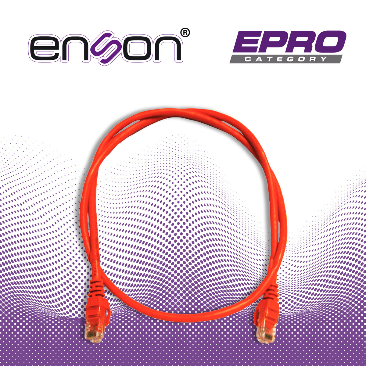 patchcord utp enson p6009o cat6 90cm naranja serie epro 100-ii 100 por ciento cobre para mejor identificacion de soluciones en racks y gabinetes