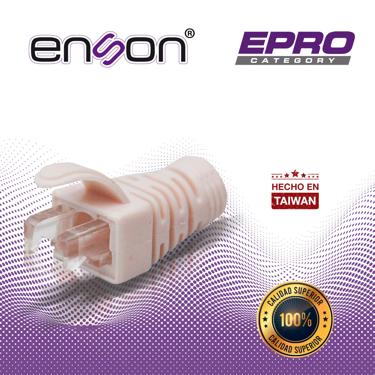 bota para cable utp enson epro-boot-wh color blanco ideal para el terminado y cuidado del rematado compatible con cat5e/6/6a y con plugs enson epro-plug
