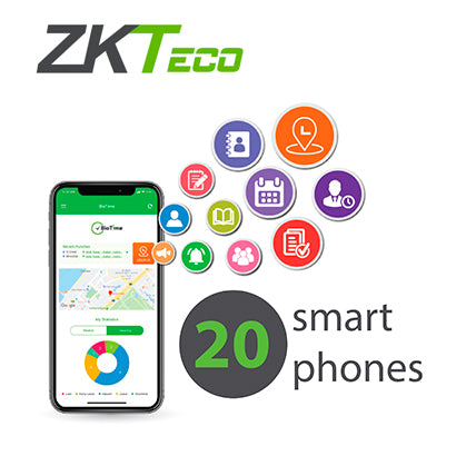 licencia zkteco biotime app-p20 para activar app biotime software de asistencia en 20 smartphones permanente