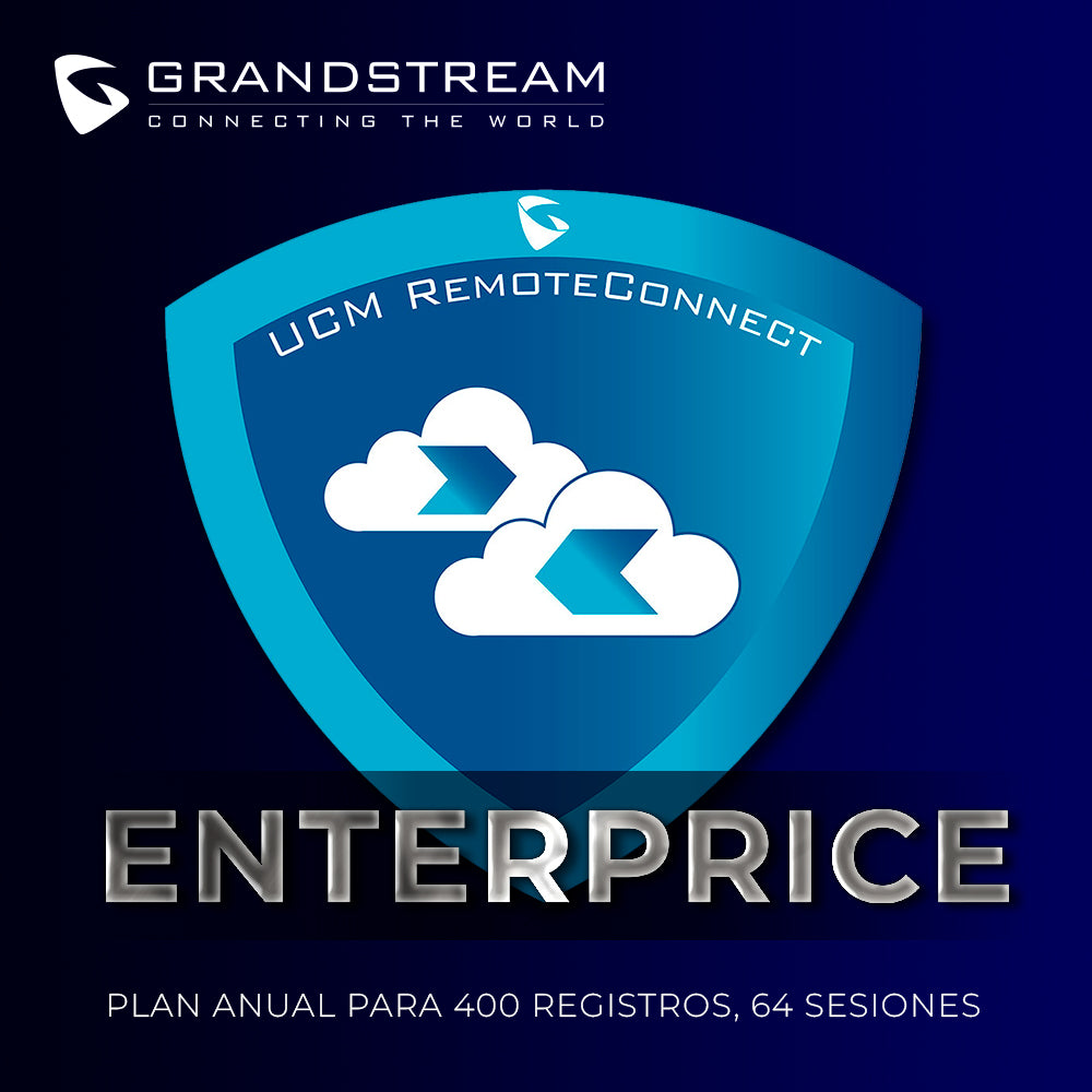 suscripcion grandstream ucmrc-enterprise ucm remote connect plan anual para 400 registros 64 sesiones