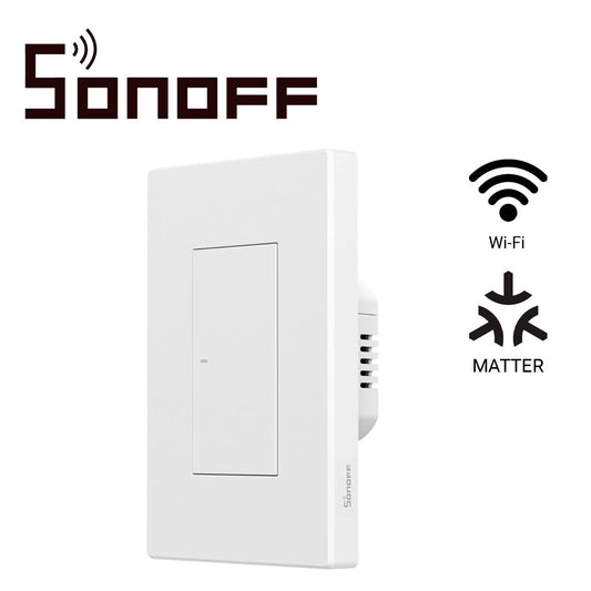 apagador de pared touch sonoff m5-1c-120w / 1 canal on/off/ matter/ wifi 2.4ghz / compatible con google home / alexa/ apple home / smartthings / hasta 10 amp totales