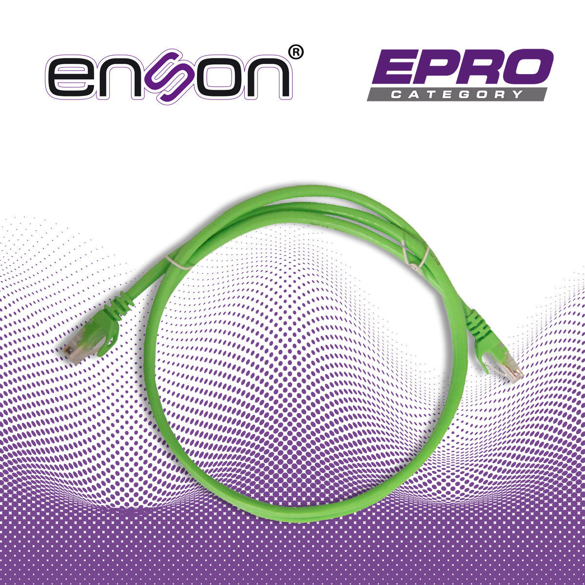 patchcord utp enson p6012e cat6 120cm verde serie epro 100-ii 100 por ciento cobre para mejor identificacion de soluciones en racks y gabinetes