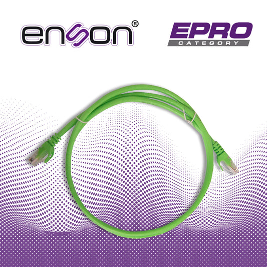 patchcord utp enson p6012e cat6 120cm verde serie epro 100-ii 100 por ciento cobre para mejor identificacion de soluciones en racks y gabinetes