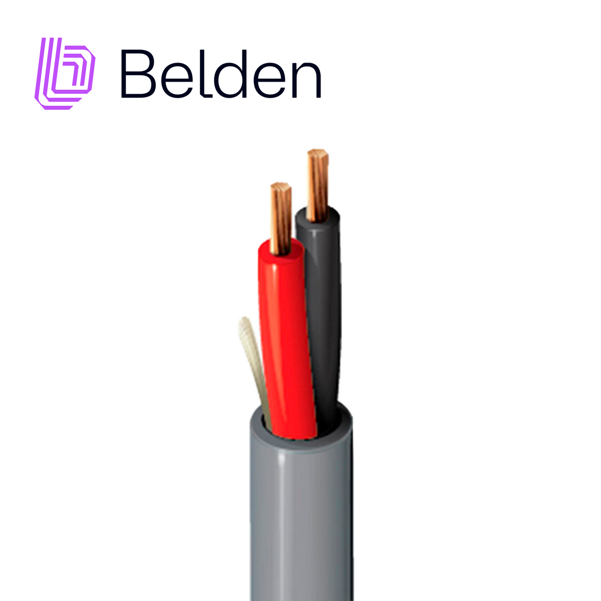 cable de seguridad y sonido belden 5200up 0081000 / interior / gris / 2 conductores / 16 awg / multifilar / forro pvc / altamente flexible / cmr / en caja / 1000 pies 305 metros