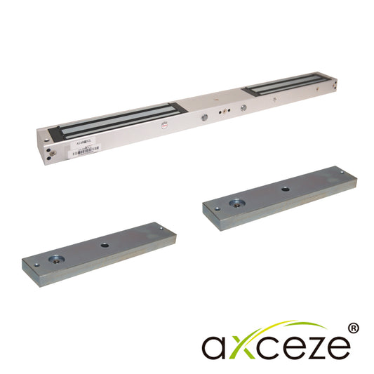 chapa magnetica axceze modelo ax-m620x2l electroiman doble cada iman tiene fuerza de 600 libras compatible con accesorios m620