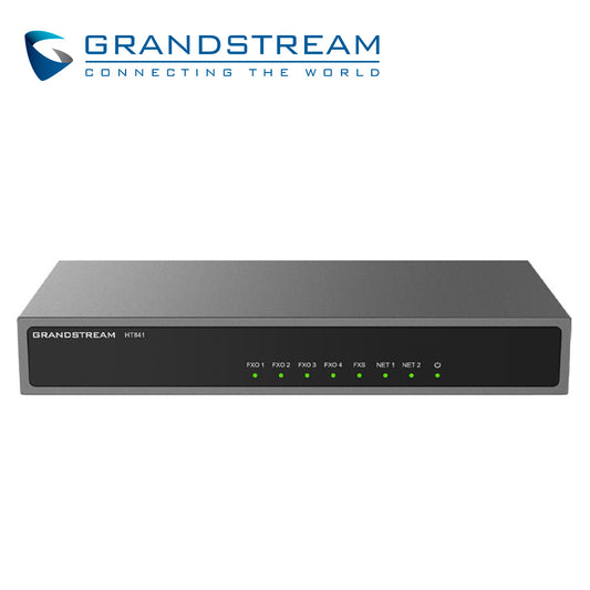 gateway fxo grandstream ht841 / 4 puertos fxo / 1 puerto fxs / 3 cuentas sip / conferencia 3 vias / soporta fax / alimentacion poe 802.3af/12 vcd/1a
