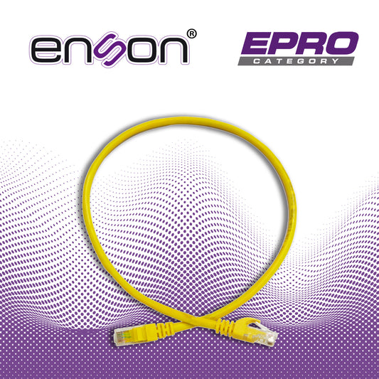 patchcord utp enson p6006y cat6 60cm amarillo serie epro 100-ii 100 por ciento cobre para mejor identificacion de soluciones en racks y gabinetes