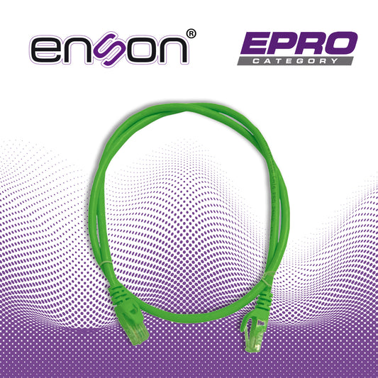 patchcord utp enson p6009e cat6 90cm verde serie epro 100-ii 100 por ciento cobre para mejor identificacion de soluciones en racks y gabinetes