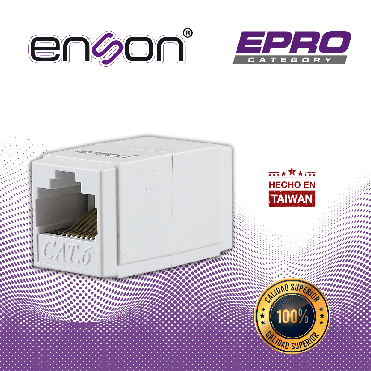 cople rj45 enson epro-cop6 hembra-hembra cat6 ideal para unir de dos segmentos de cable utp ya terminados