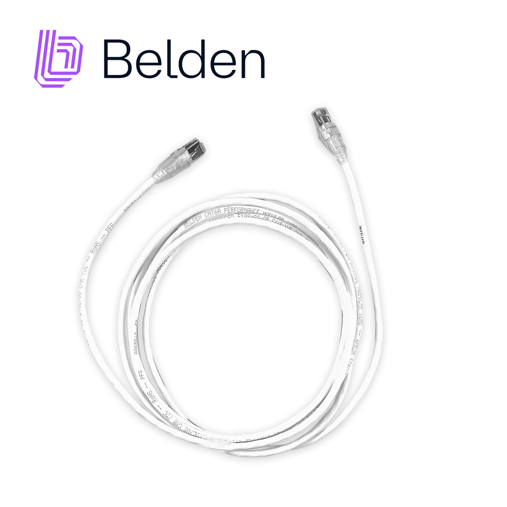 patch cord diametro reducido utp cat6a belden cad1109010 / interior / blanco / 4 pares / 28 awg / forro pvc / cmr / 10 pies 3 metros