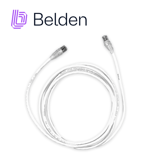 patch cord diametro reducido utp cat6a belden cad1109010 / interior / blanco / 4 pares / 28 awg / forro pvc / cmr / 10 pies 3 metros