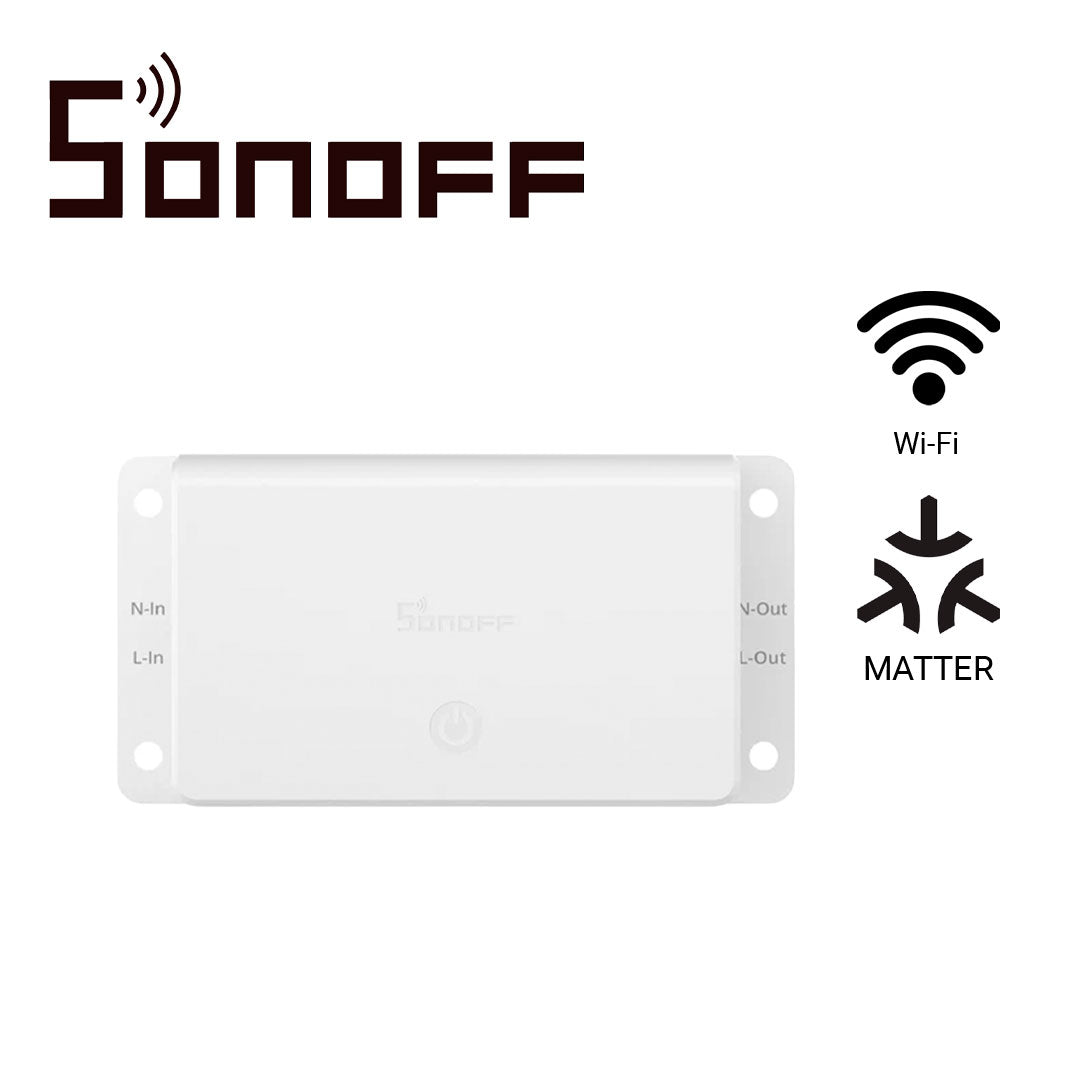 interruptor on/off sonoff basic-1gs inalambrico / matter / wifi para soluciones de smart home/ compatible con google home / alexa / apple home / home assistant / hasta 10 amp
