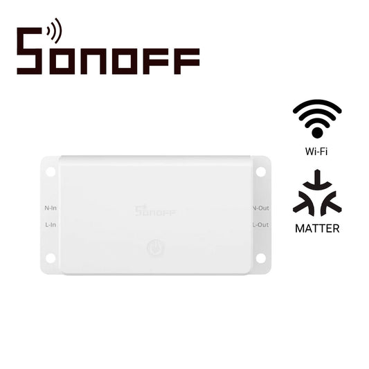 interruptor on/off sonoff basic-1gs inalambrico / matter / wifi para soluciones de smart home/ compatible con google home / alexa / apple home / home assistant / hasta 10 amp