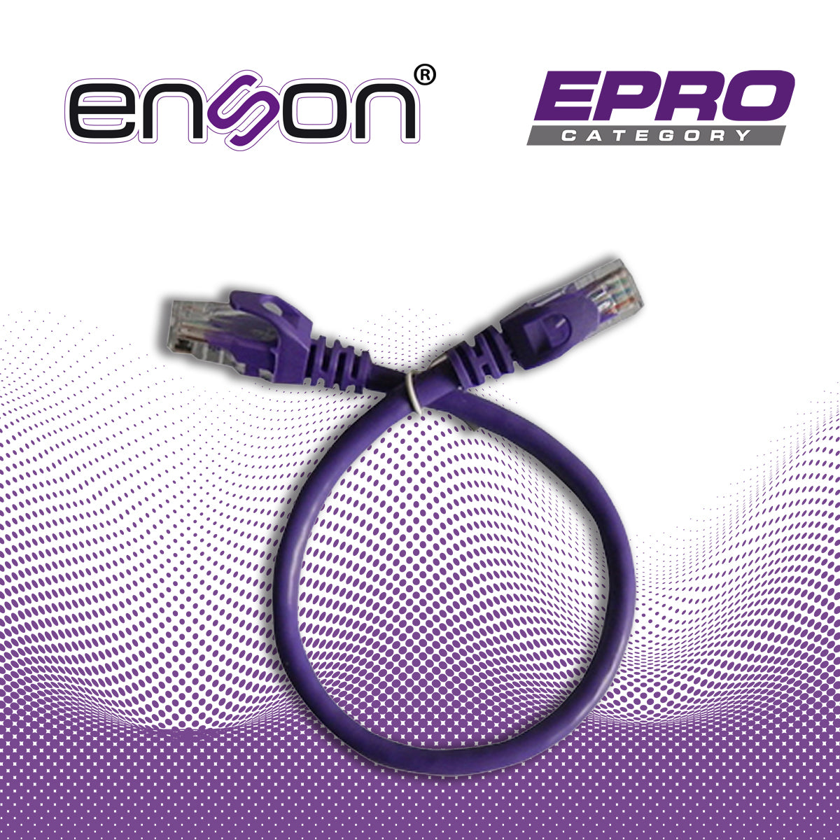patchcord utp enson p6003p cat6 30cm morado serie epro 100-ii 100 por ciento cobre para mejor identificacion de soluciones en racks y gabinetes