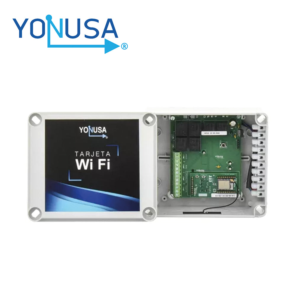 comunicador wi-fi alerta sismica wi-02 yonusa. compatible con kit alerta sismica. funcionamiento alternativo para activacion de alerta sismica en zonas de poca cobertura de señal. configuracion atraves de app yonusa.