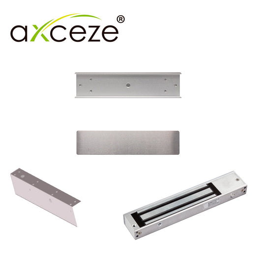 mzlc620 kit 1x chapa magnetica ax-m620t + 1x bracket tipo u ax-m620-u +1x bracket tipo l ax-m620-l para puerta de vidrio con marco/temporizador