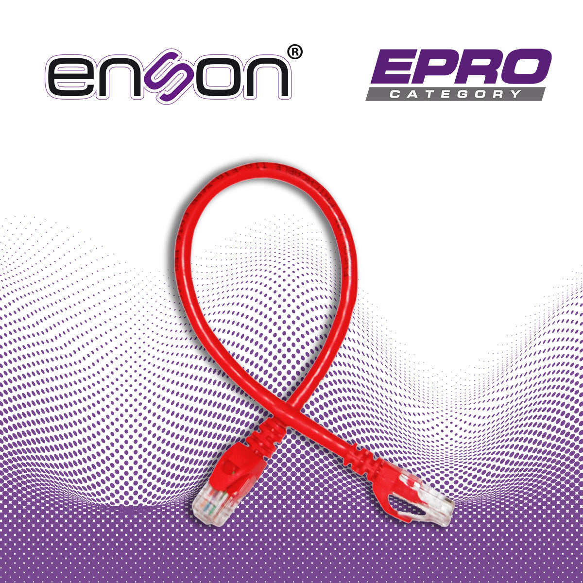 patchcord utp enson p6003r cat6 30cm rojo serie epro 100-ii 100 por ciento cobre para mejor identificacion de soluciones en racks y gabinetes