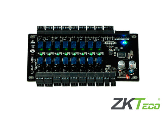 tarjeta de expansion zkteco ex16 controla 16 pisos adicionales **requiere panel ec10 para su funcionamiento** compatible unicamente con modulo de elevador de zkbio cvsecurity